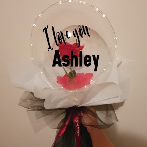 Balloons with Rose Bouquet