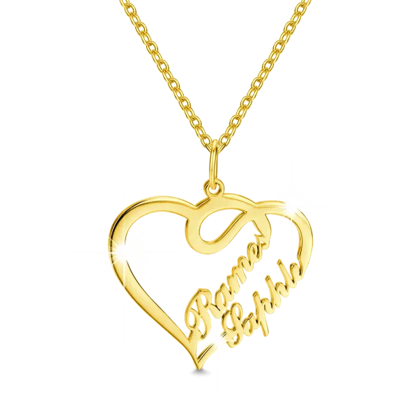 Two Names Heart Necklace