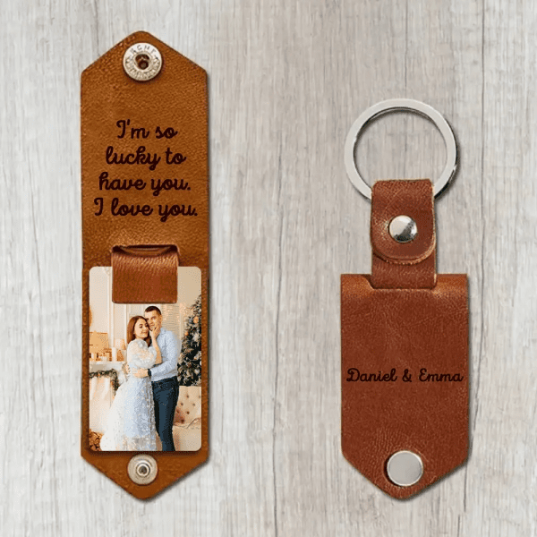 PU Leather Keychain Photo