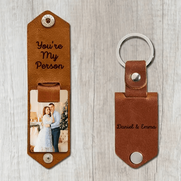 PU Leather Keychain Photo