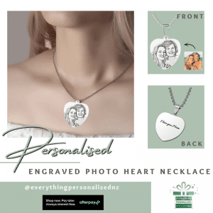 Engraved Photo Heart Necklace