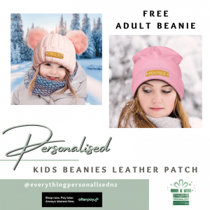 KIDS BEANIES LEATHER PATCH