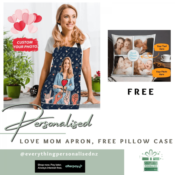 Love Mom Apron FREE Pillow Case