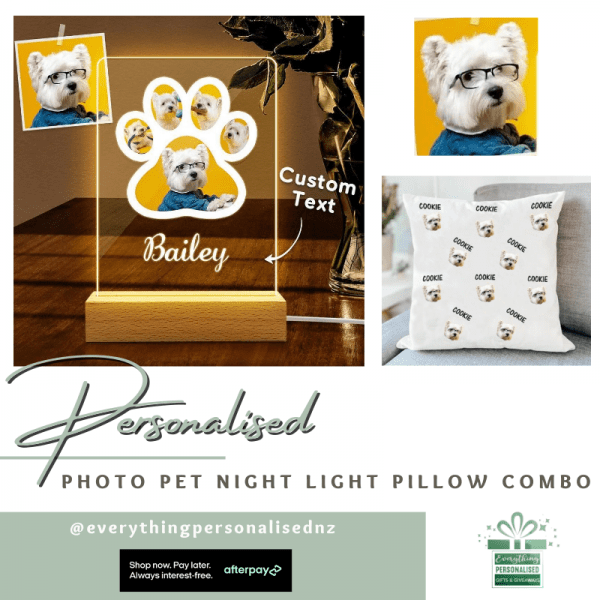 Photo Pet Night Light Pillow Combo