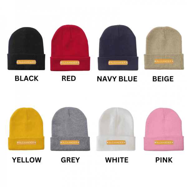 KIDS BEANIES LEATHER PATCH