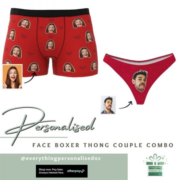 Face Boxer Thong Couple Combo