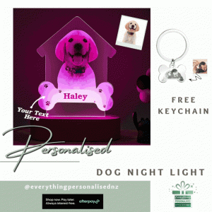 Dog Night Light with Keychain
