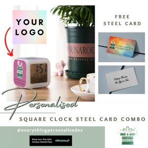 Square Clock Steel Card Combo