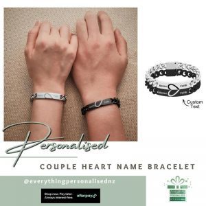 Couple Heart Name Bracelet