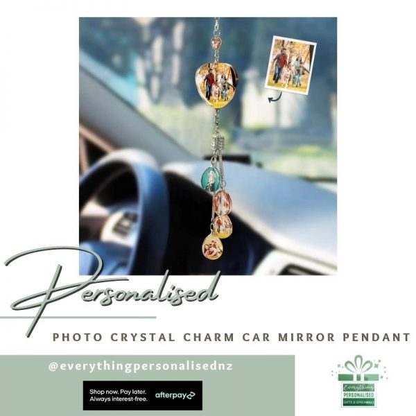 Photo Crystal Charm Car Mirror Pendant