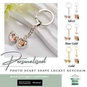 Photo Heart Shape Locket Keychain